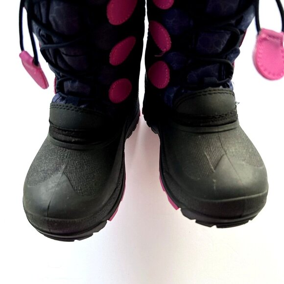 Kamik Pink Navy Black Snow Gypsy Girls Winter Boot Size 11T - Picture 4 of 7